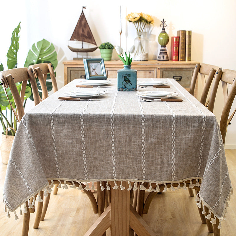 Striped Cotton-Linen Tablecloth – view 4
