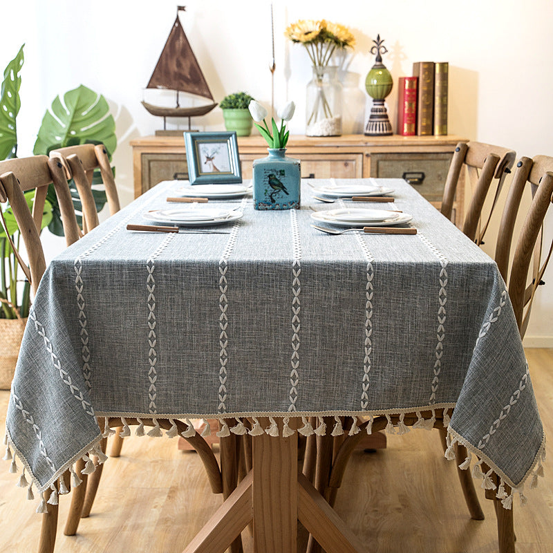 Striped Cotton-Linen Tablecloth – view 2