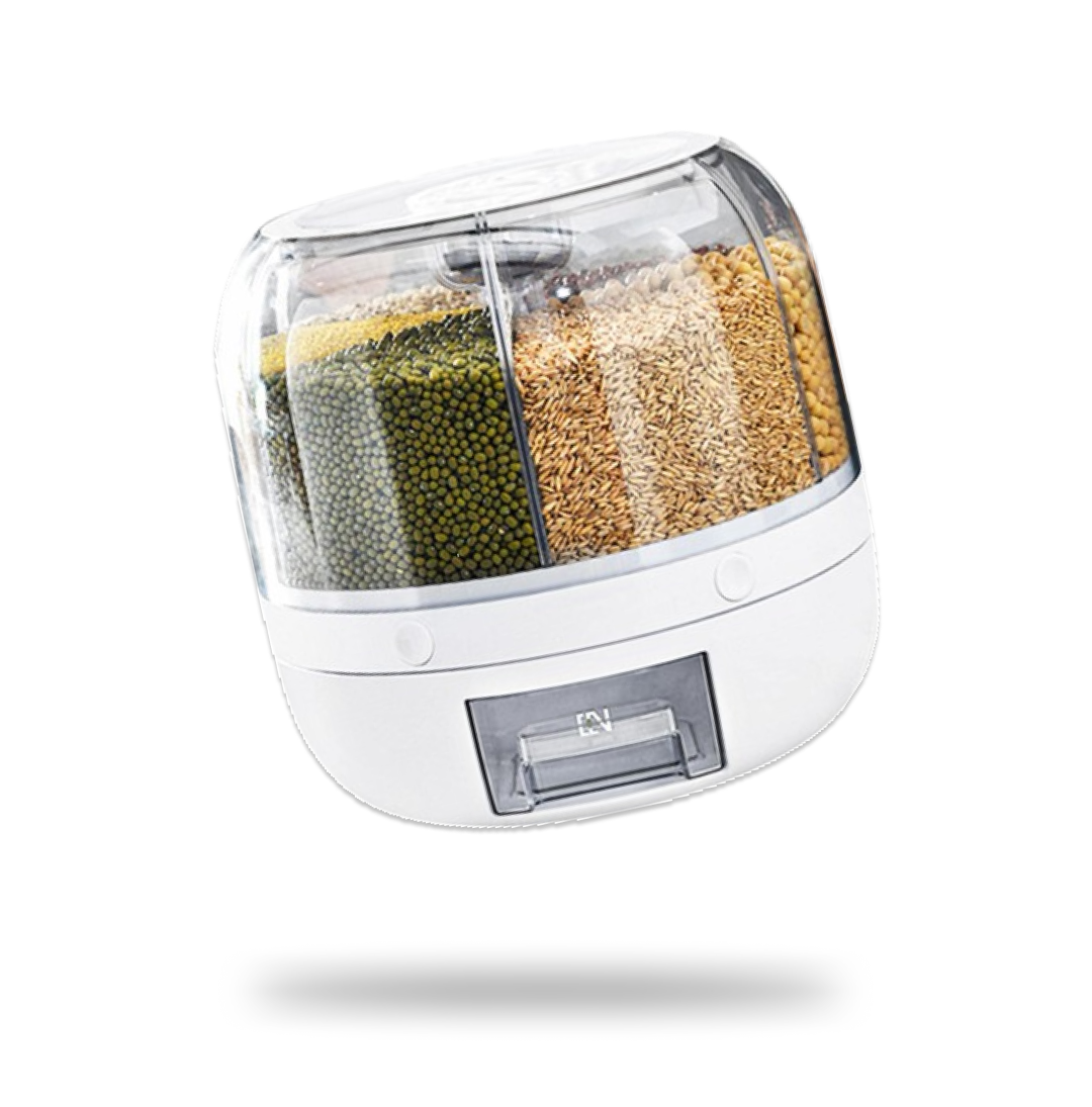 Six-Compartment Dry Food Dispenser