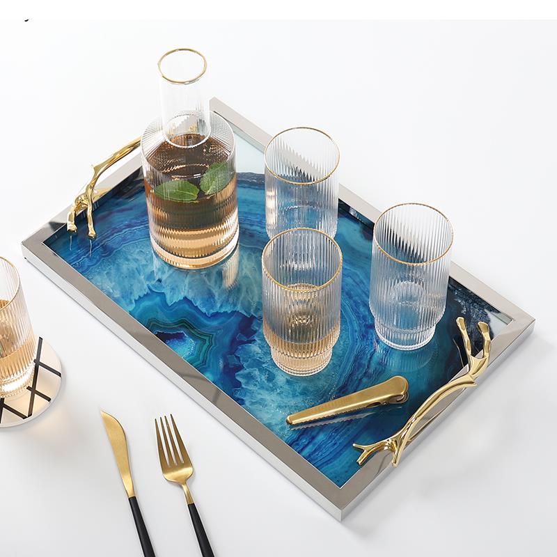 Blue Agate Print Serving Tray – view 10