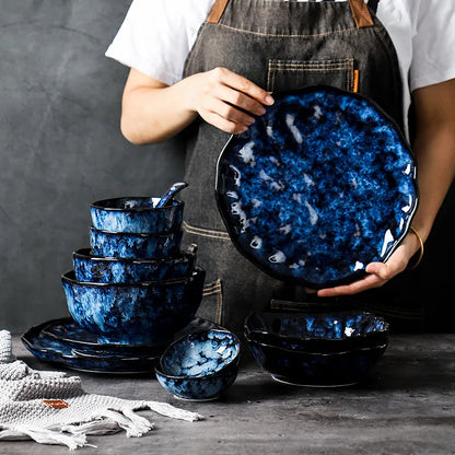 Blue Galaxy Dinnerware Set – 10-Piece