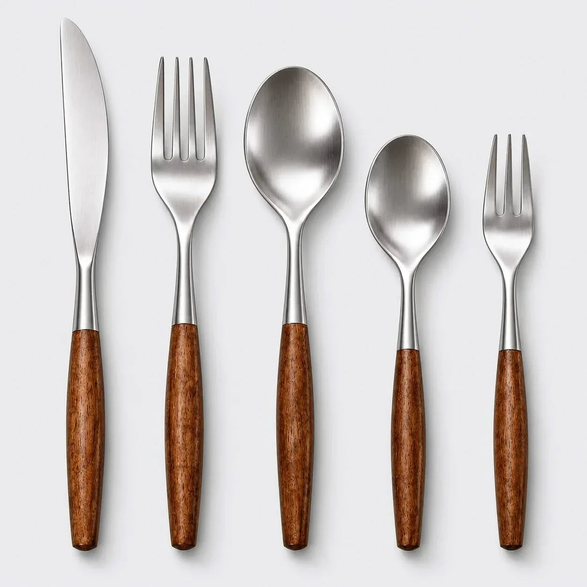 Japandi Cutlery Set with Wooden Handles