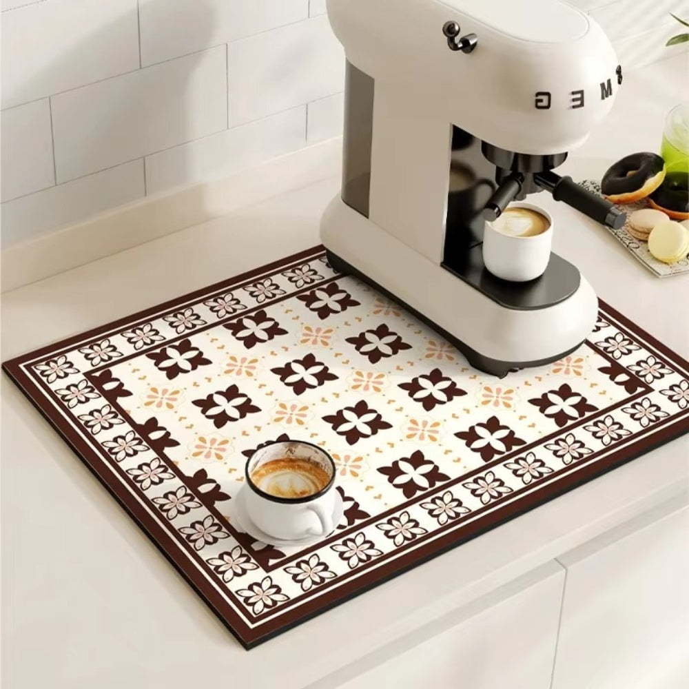Retro Coffee-Bar Drying Mat
