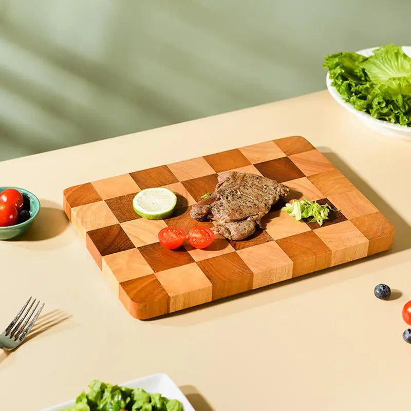 Checkered Solid-Wood Cutting Board – view 5