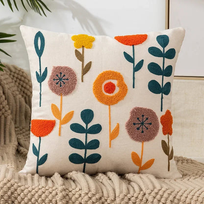 Embroidered Floral Cotton Cushion Cover – view 5