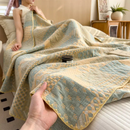 Striped Cotton Muslin Throw – view 4