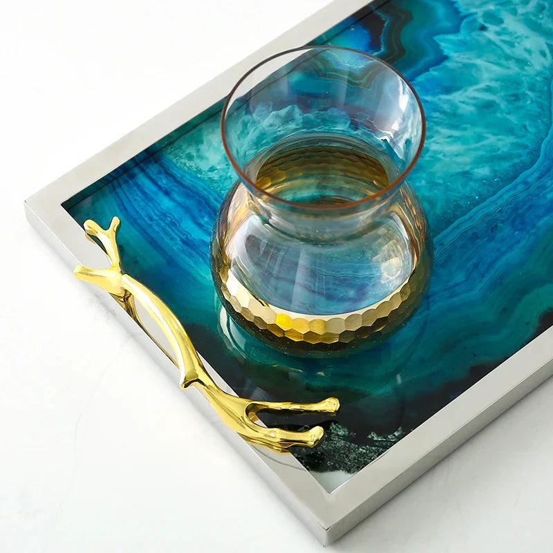 Blue Agate Print Serving Tray – view 8