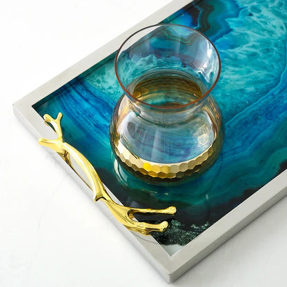 Blue Agate Print Serving Tray – view 8