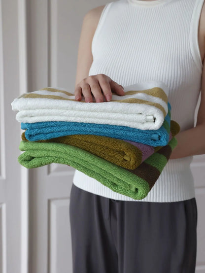 Striped combed-cotton towel with a jacquard-woven finish – view 8