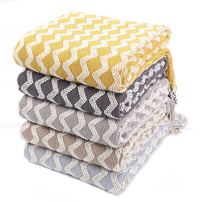 Yellow Check Wool Rug – view 3