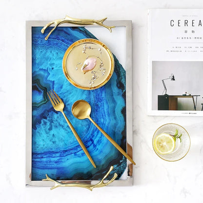 Blue Agate Print Serving Tray – view 7