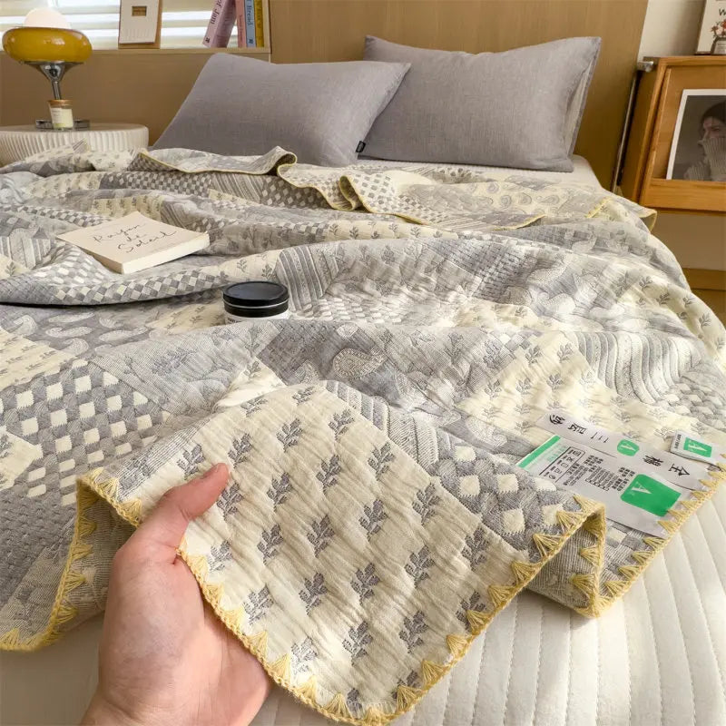 Striped Cotton Muslin Throw – view 2