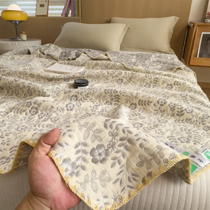 Striped Cotton Muslin Throw – view 10