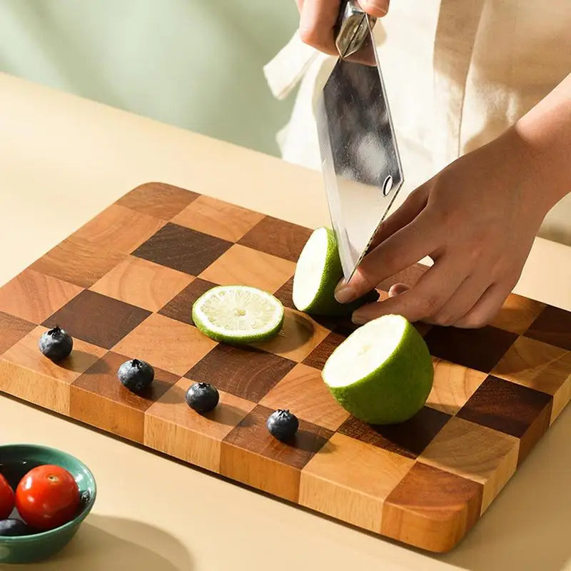 Checkered Solid-Wood Cutting Board – view 4