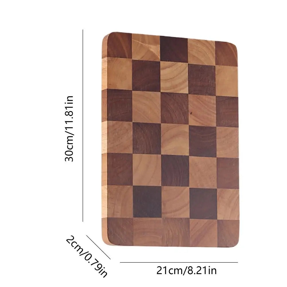 Checkered Solid-Wood Cutting Board