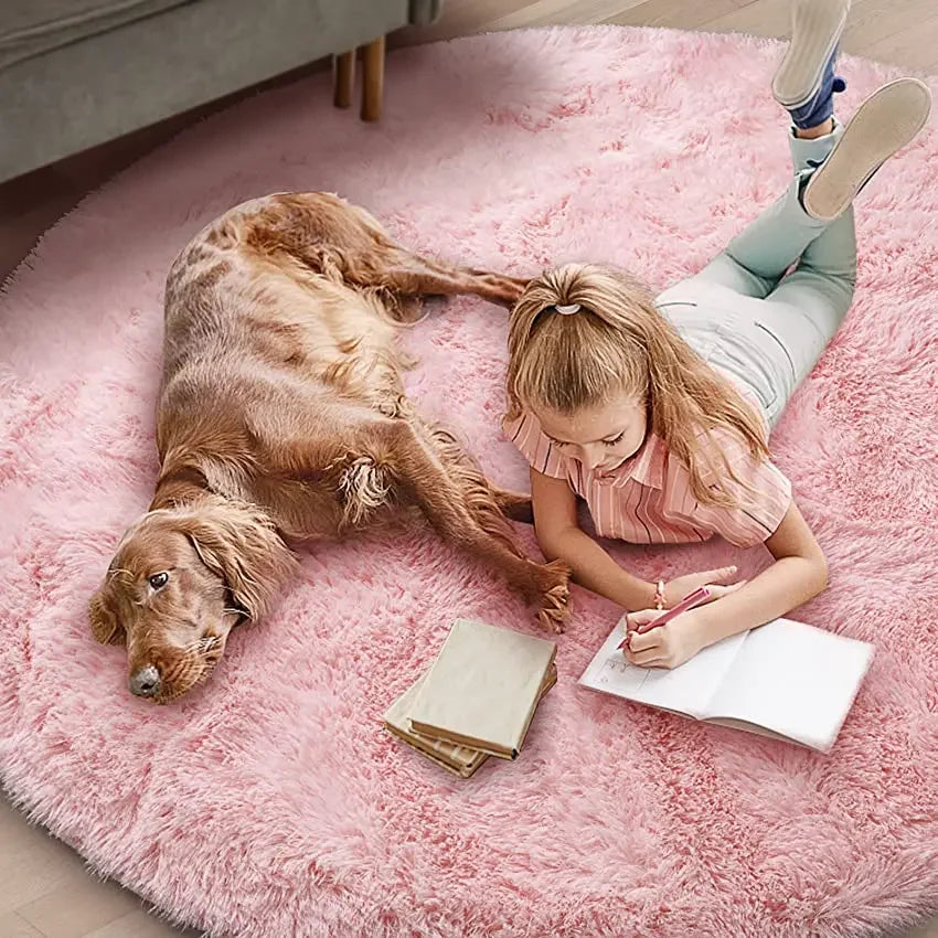 Round Shaggy Plush Rug – view 5
