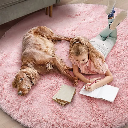 Round Shaggy Plush Rug – view 5