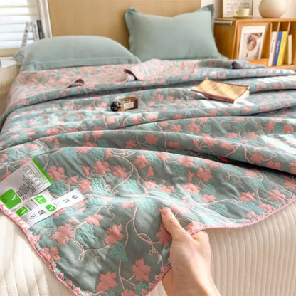 Striped Cotton Muslin Throw – view 3