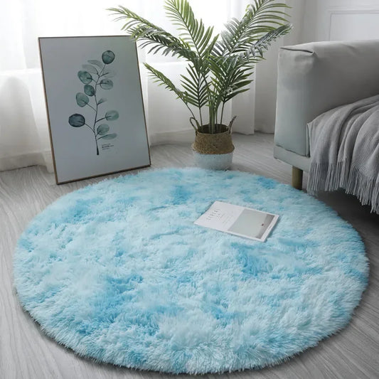 Round Shaggy Plush Rug