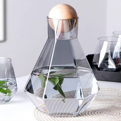 Diamond Glass Carafe Set – 5-Piece – view 3