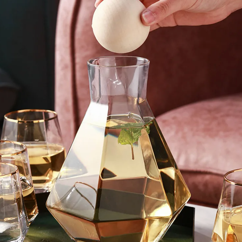 Diamond Glass Carafe Set – 5-Piece – view 5