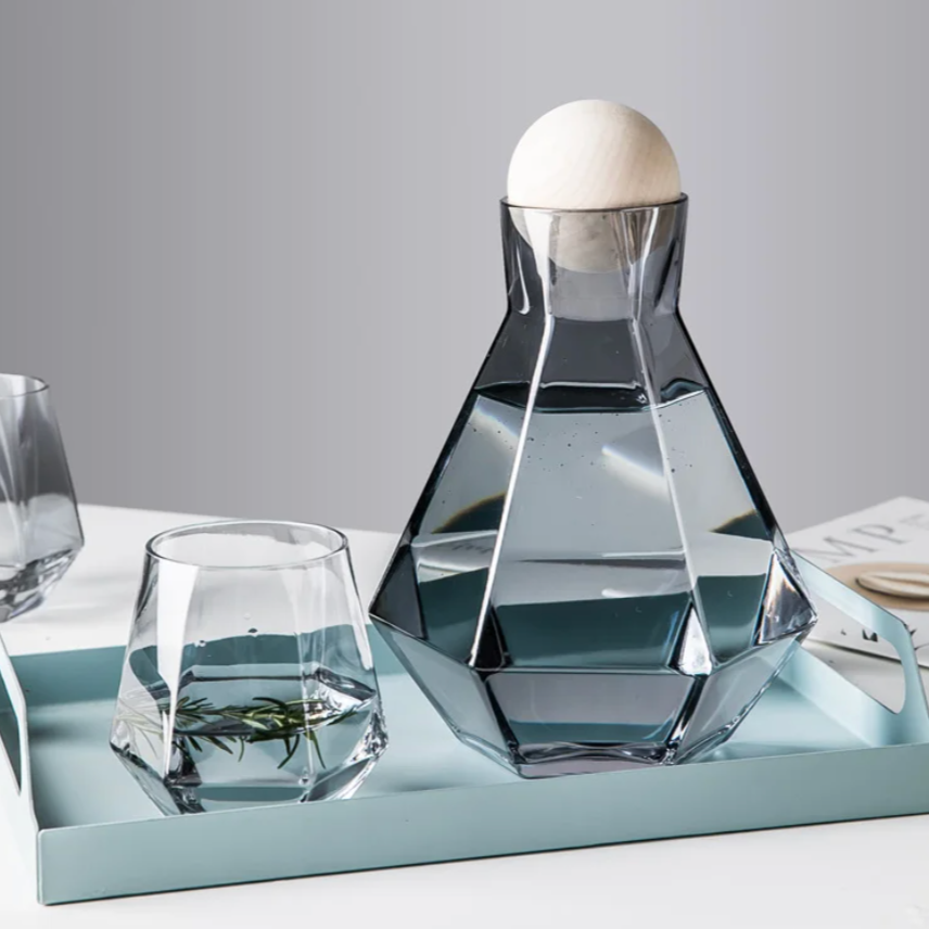 Diamond Glass Carafe Set – 5-Piece – view 2