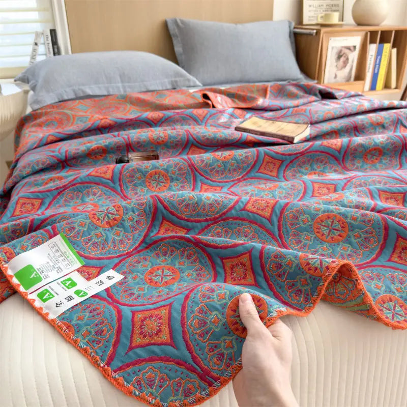 Striped Cotton Muslin Throw