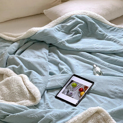 Embossed Floral Sherpa Throw – view 10
