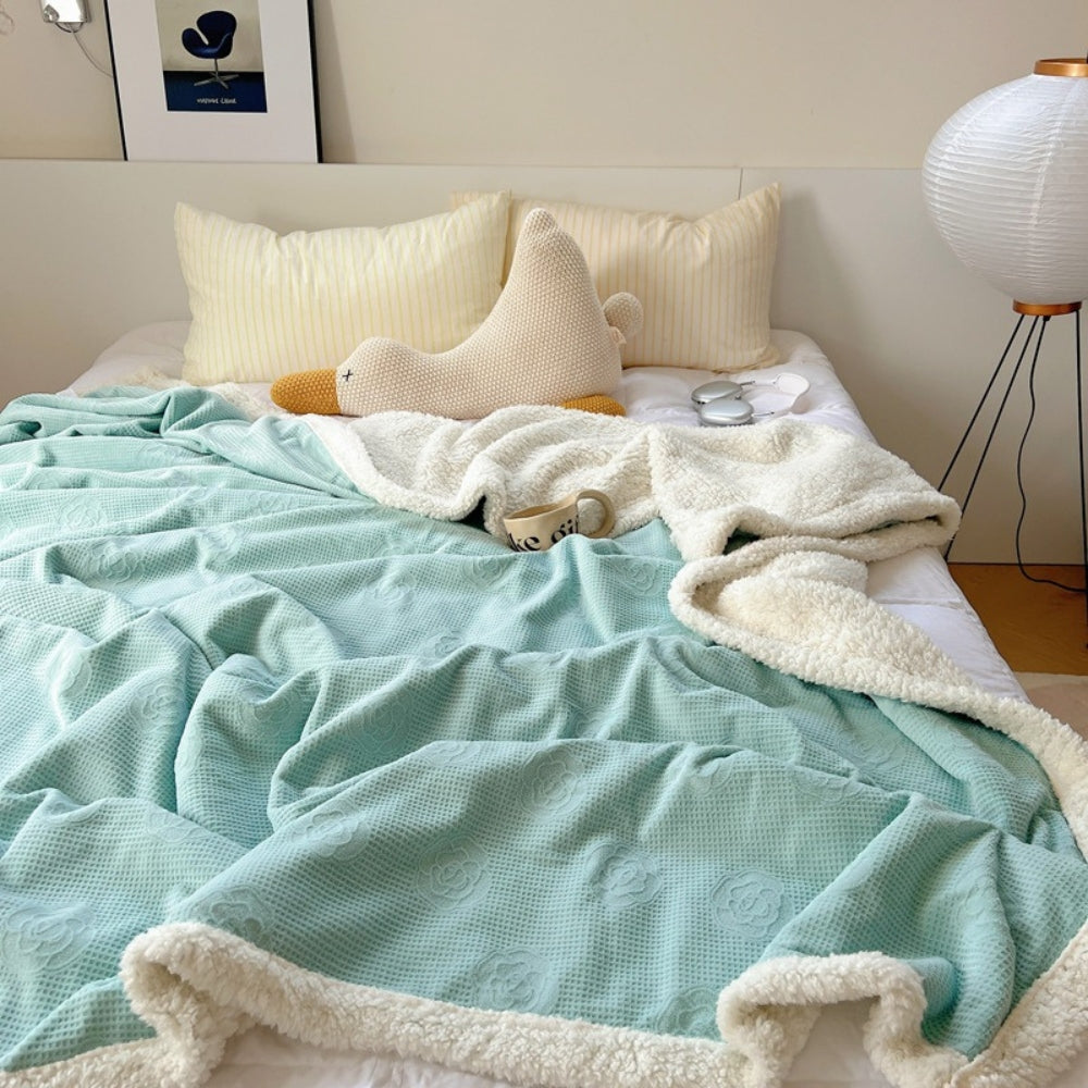 Embossed Floral Sherpa Throw – view 5