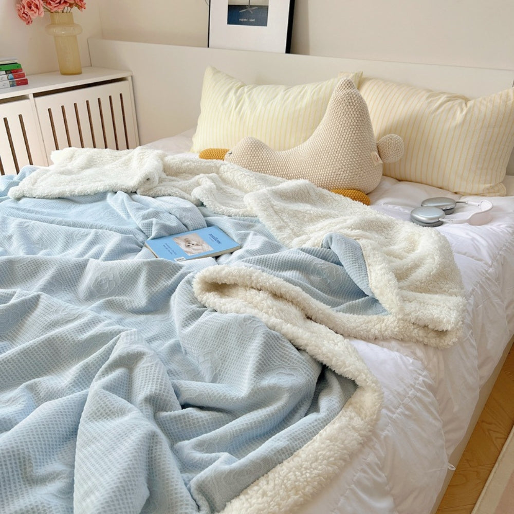 Embossed Floral Sherpa Throw – view 6