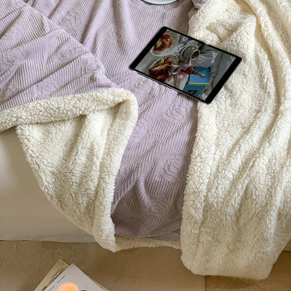 Embossed Floral Sherpa Throw – view 9