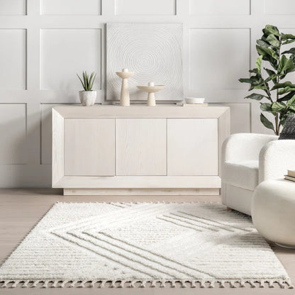 Japandi Geometric Shag Rug