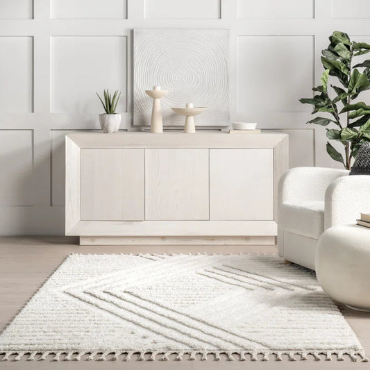 Japandi Geometric Shag Rug