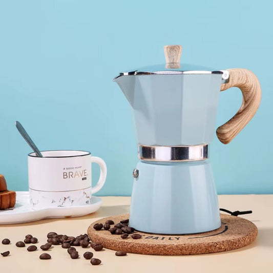 Blue Aluminium Moka Pot – view 2