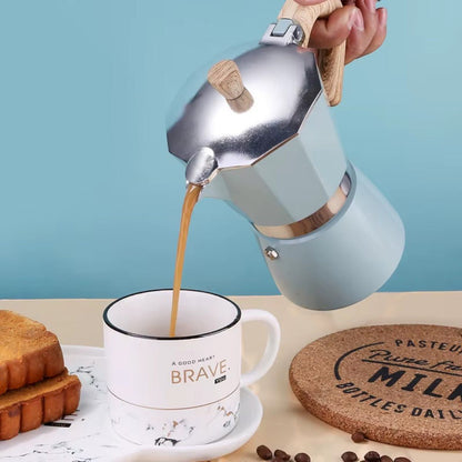 Blue Aluminium Moka Pot – view 3