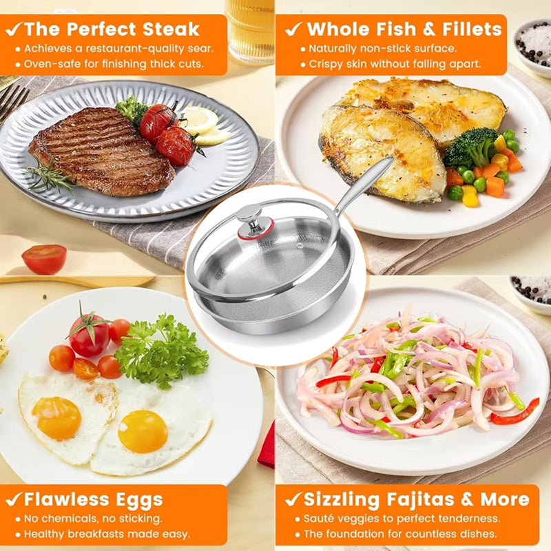 Hammered Titanium-Coated Frying Pan with Lid – view 7