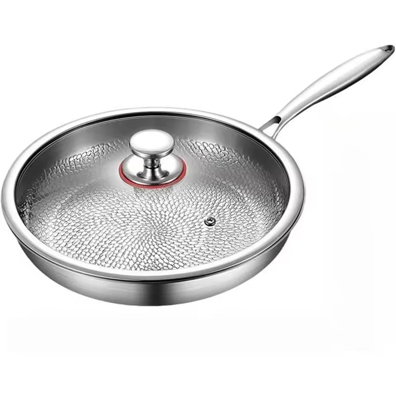 Hammered Titanium-Coated Frying Pan with Lid – view 10