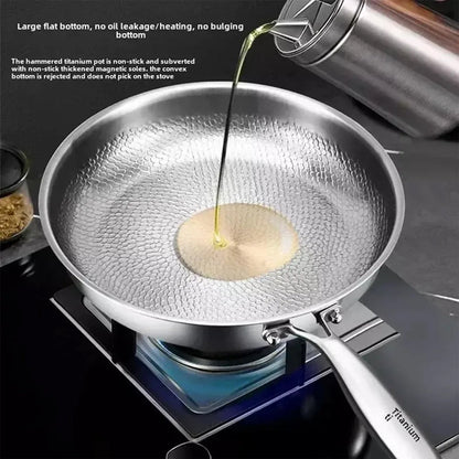 Hammered Titanium-Coated Frying Pan with Lid – view 12