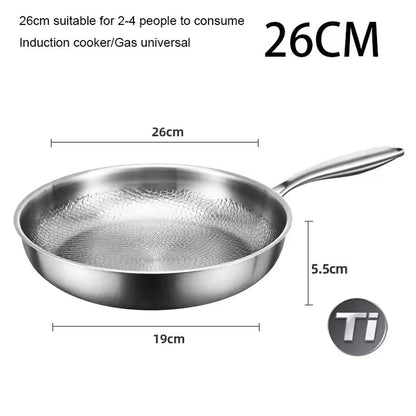 Hammered Titanium-Coated Frying Pan with Lid