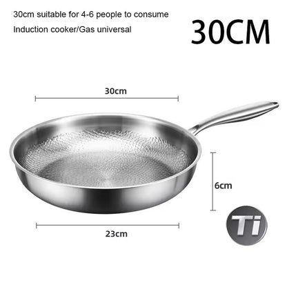 Hammered Titanium-Coated Frying Pan with Lid – view 3