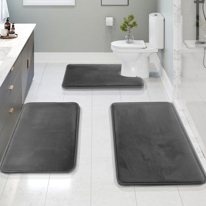 Memory Foam Bath Mat Set – 3-Piece