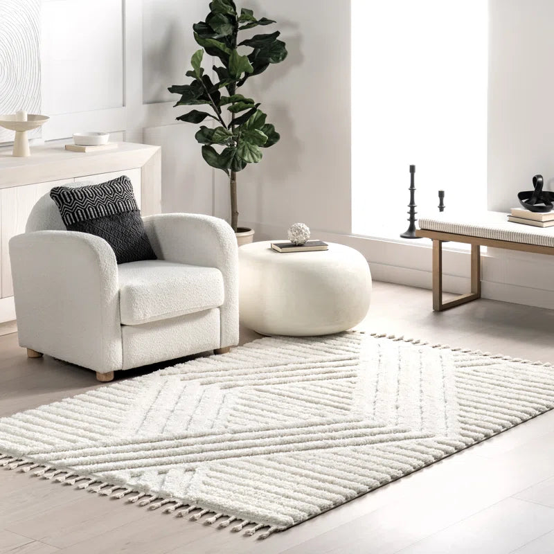 Japandi Geometric Shag Rug – view 2
