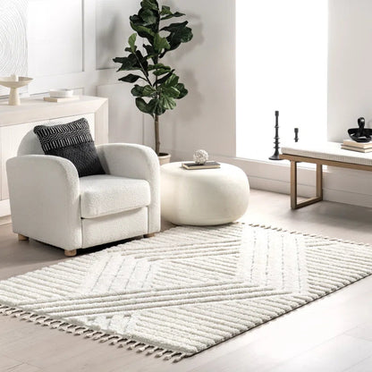 Japandi Geometric Shag Rug – view 2