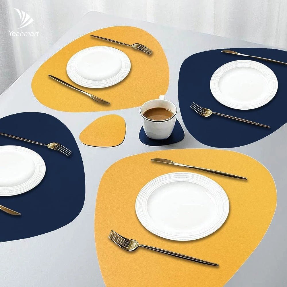 Reversible Faux-Leather Placemat Set