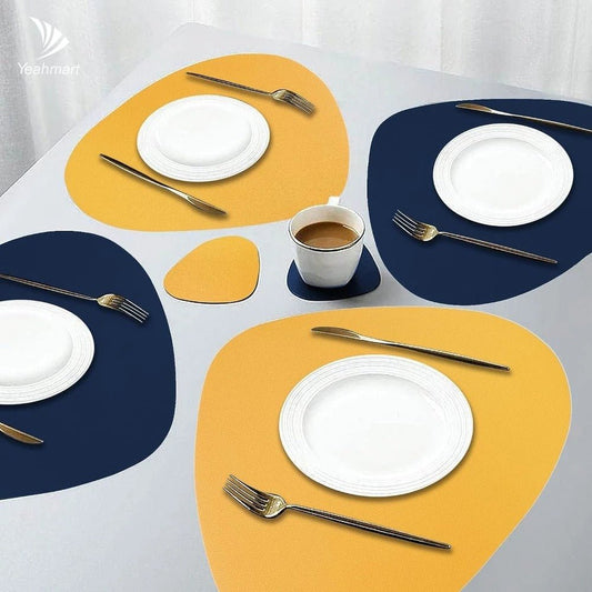 Reversible Faux-Leather Placemat Set