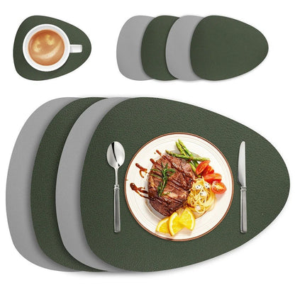 Reversible Faux-Leather Placemat Set – view 11