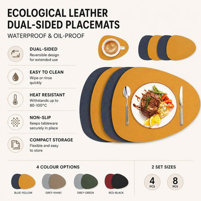 Reversible Faux-Leather Placemat Set – view 3
