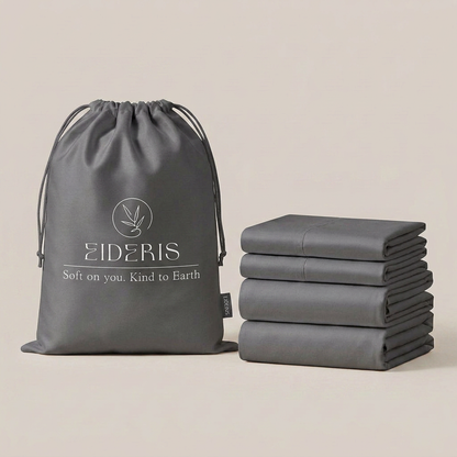 Eideris duvet cover set in oat - cooling viscose made from bamboo bedding