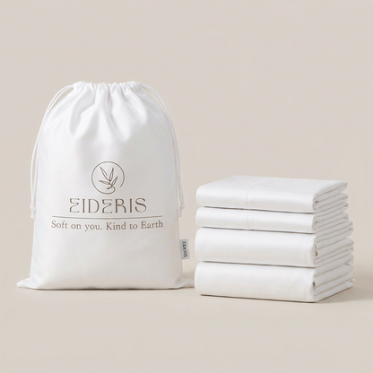 Eideris duvet cover set in white - cooling viscose made from bamboo bedding