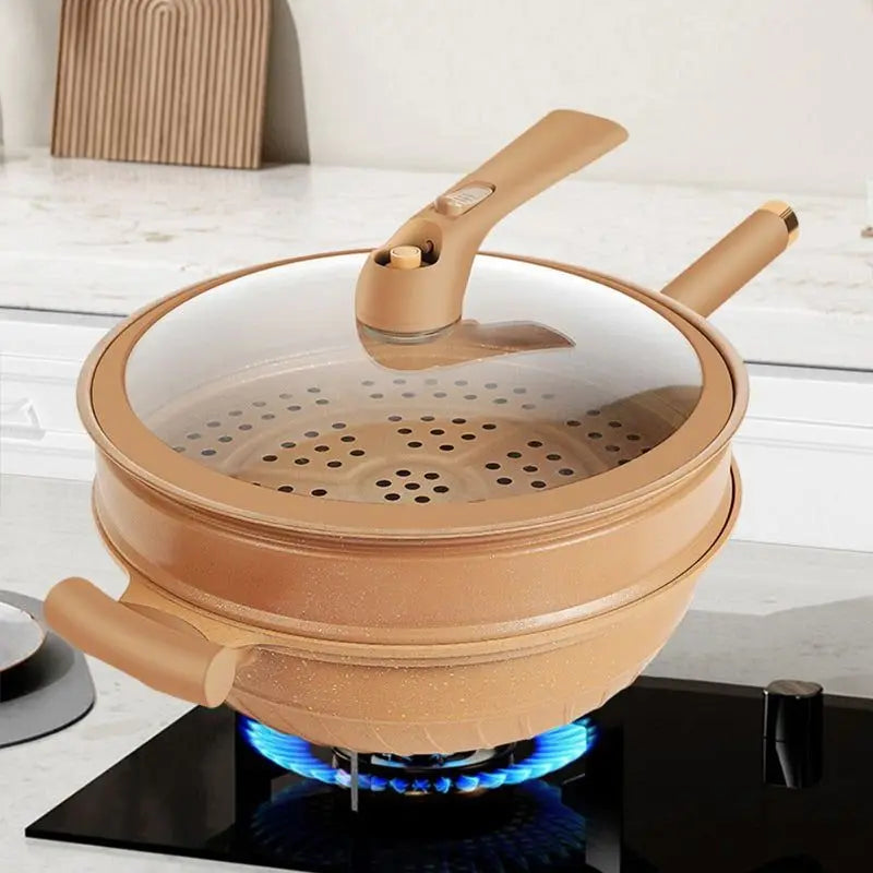 Wok Pan with Steamer Basket